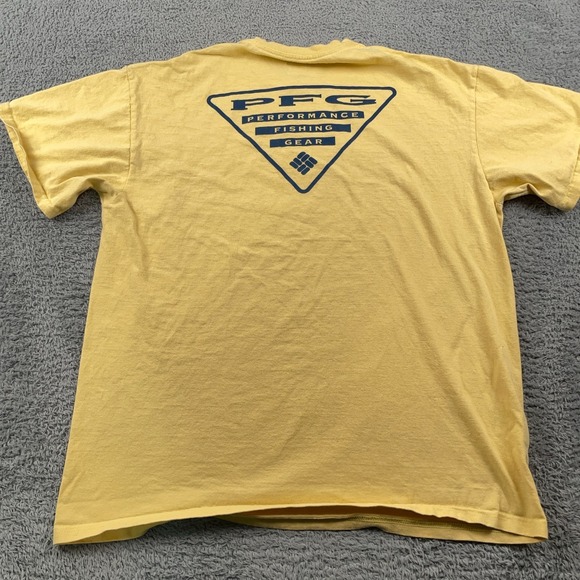 Columbia PFG Shirt Mens Large Yellow Graphic T Performance Fishing Gear Tee - Picture 3 of 8
